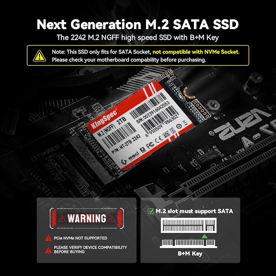 Amazon.com: KingSpec NT Series 512GB M.2 2242 SATA SSD - Not